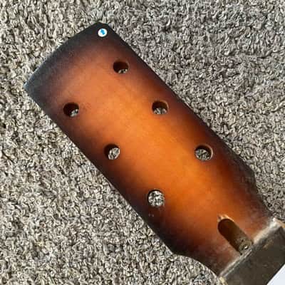 Tobacco Burst Dobro Resonator Guitar, Plywood Tiger Maple Top Body, Rosewood Fingerboard Neck, 19 Frets image 7