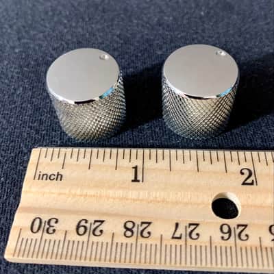 Chrome Push-On Knobs (2) for Guitar Pedals and Amps with narrow 5mm shafts image 2