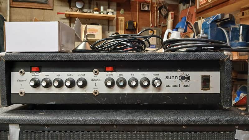 Sunn Concert Lead Guitar Amp Head 1970s - Black image 1