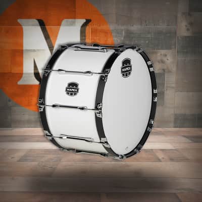 Mapex Qualifier 22 In. x14 In. Marching Bass Drum Gloss White (QLB2214CCSW) image 1