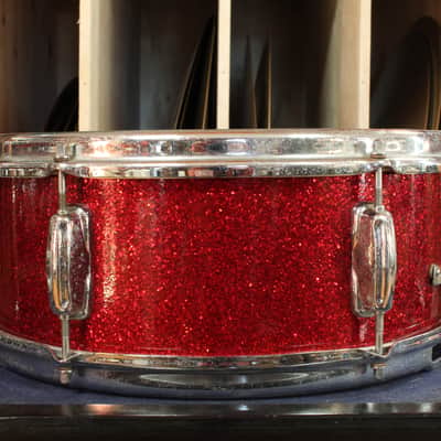 Slingerland 1960s 5.5x14 Deluxe Student Model Snare Drum in Sparkling Red Pearl image 3