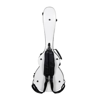Crossrock Deluxe Fiberglass Guitar Case for Les Paul Electric Guitars with TSA lock-White image 2