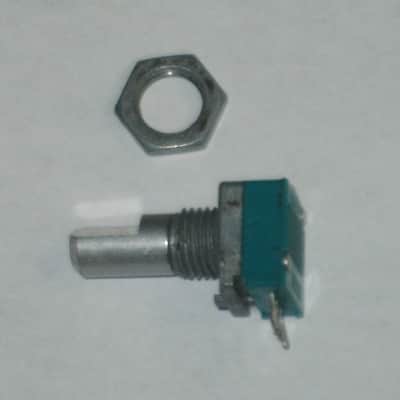 used (is fine / works fine) BOSS / ALPS potentiometer, 50 3A 03 5V, D Shaft, JAPAN, 1990s - 2010s - POT: blue, silver / NUT: gray (NO pedal, NO knob, NO other items) teal, square image 20