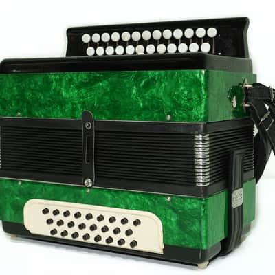 Tulskaya Garmon Melodiya Button Accordion made in Tula Russia, Vintage Folk Musical Instrument, Soviet Garmoshka, 2638 image 6