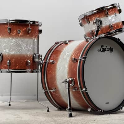 Ludwig USA 20/12/14" Neusonic Downbeat Outfit - VIDEO Fireburst Pearl w/ Maxwell Ludwig Rail image 3