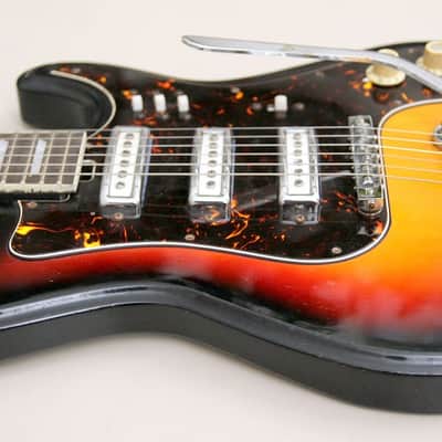 1960's Teisco WG31 Hertiecaster - Sunburst - with LP Neck image 7