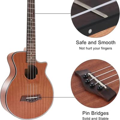 Ukulele Concert Ukelele Professional 23 Inch Uku Sapele Ukulele for Kids Adult Beginner Hawaiian Uke Comes with Starter Ukele Kit Include Gig Bag Tuner Strap Ukelel String Picks Clean Cloth image 1