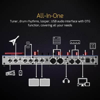 Valeton GP-200X Multi-Effects Guitar & Bass Processor Pedal with Amp Modeling, IR Cabinet Simulation, FX Loop, MIDI I/O, Expression Pedal, USB Audio Interface (Price includes the import duty to US buyer) image 6
