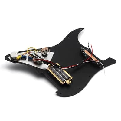 Black HS Guitar Strat Style Loaded Prewired Pickguard image 5