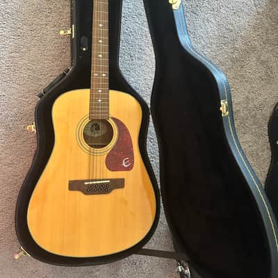 Epiphone PR-350-12 Natural 12-String Dreadnought Acoustic w/ Hard Case image 1