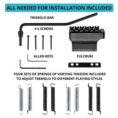Vega-Trem VT1 Ultra-Trem Standard 6-Screw Black Stratocaster Guitar Tremolo Bridge For Strat No Mods Easy Installation (Black, Right) image 3