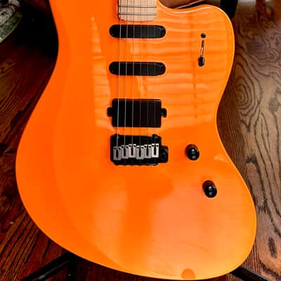 Jericho Guitars Captive Soulmaster w/ no pickguard -Orange Gloss - Gloss image 4