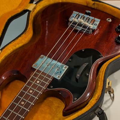 Left handed 1969 Gibson EB-0 electric bass - Cherry image 5