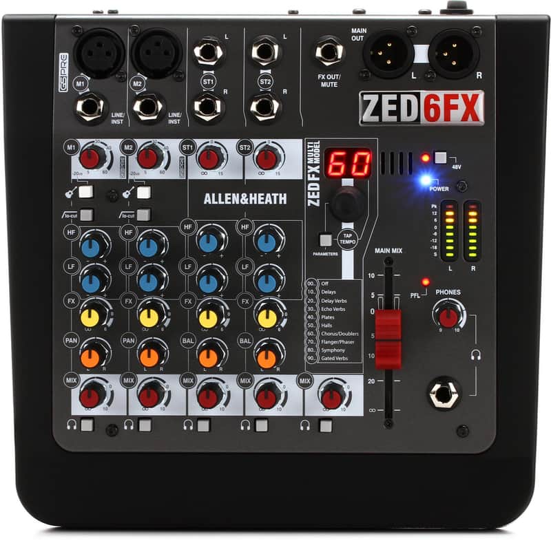 Allen & Heath ZED-6FX 4-channel Mixer with Effects image 1