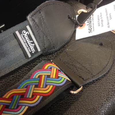Souldier Celtic Knot Rainbow Guitar Strap with Black Leather Ends *Free Shipping in the USA* image 4
