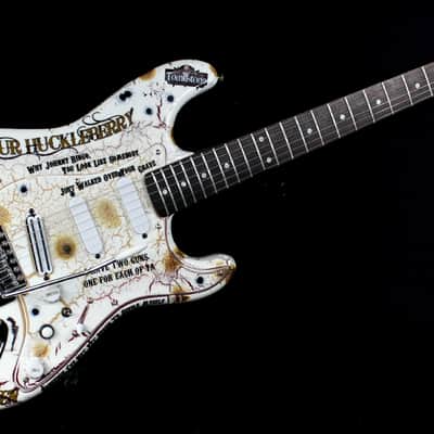Custom Crackle Painted and Upgraded Fender Squier Strat With Graphics and Matching Headstock image 6
