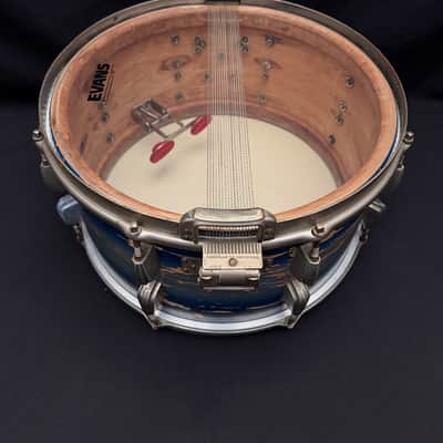 Slingerland Hollywood Ace Swing Radio King model 1-ply snare drum 14" x 7" 1939-1954 - Duco Blue Silver image 14