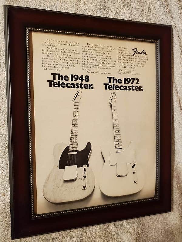 1972 Fender Promotional Ad Framed Telecaster Original image 1