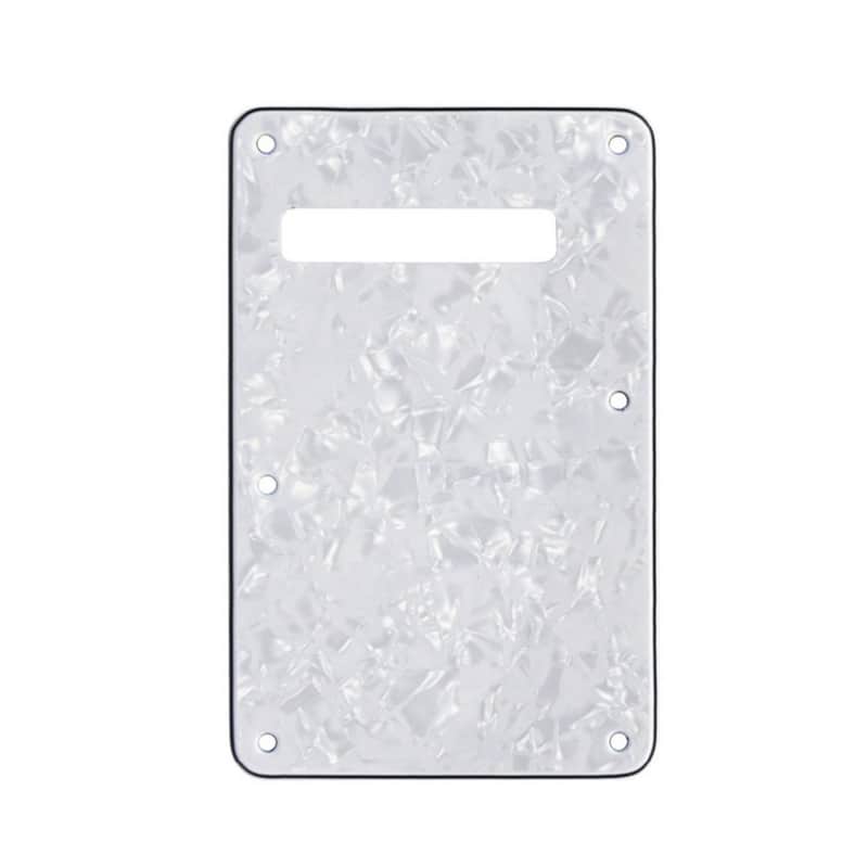 Strat Stratocaster Electric Guitar Back Plate Trem Tremolo cover USA MEX FIT - White Pearl image 1