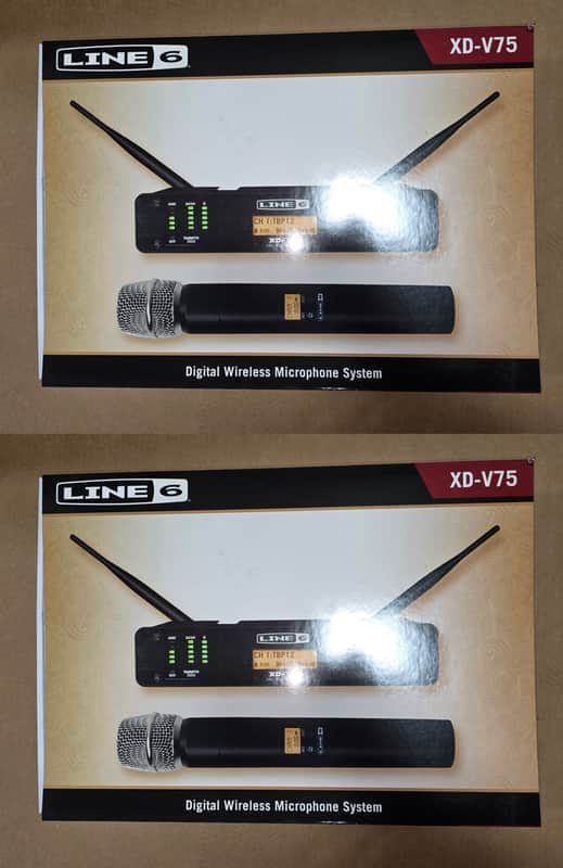 **2 PACK** Line 6 XD-V75 Handheld Wireless Microphone 2010s - Black image 1
