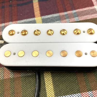 White & Gold Ernie Ball Music Man Steve Morse Signature 7-String Bridge Pickup image 2