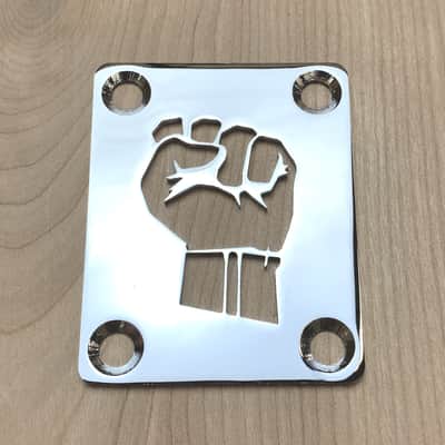 Fist Neck Plate For Bolt On Neck Guitar or Bass - Chrome Finish image 1