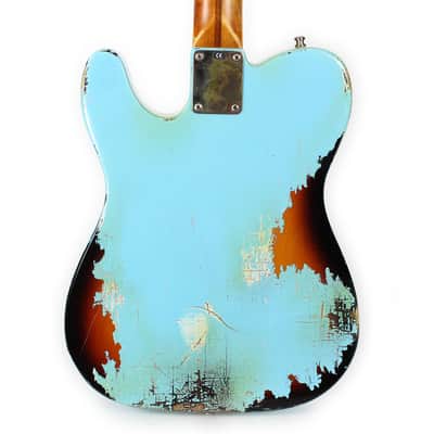 1992 Fender MIM Telecaster Customized by East Gloves Guitars in Relic Daphne Blue Finish image 3