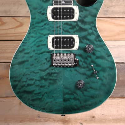 PRS SE Custom 24 Quilt Package Electric Guitar Teal Black w/ Gigbag image 1