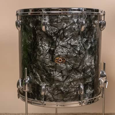 1966 Slingerland Modern Solo Outfit No. 2R Black Diamond Pearl Drum Set image 2
