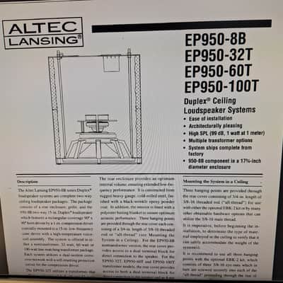 Altec Lansing EP950-32T/Duplex Ceiling Loudspeakers/ EP950-8B Driver image 15