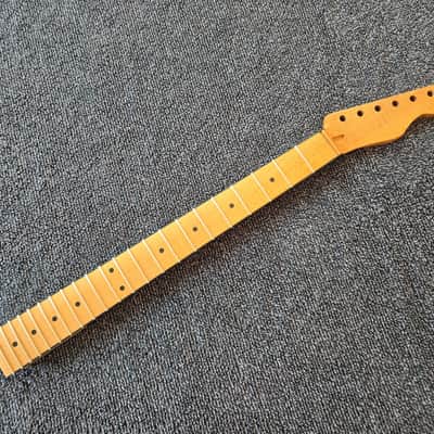 B-Stock T-Style Guitar Neck - Quartersawn Roasted Maple, Black Binding, Jescar Medium Jumbo Frets, 42mm Nut image 2