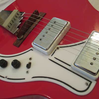 1962 Supro Bermuda Vintage Guitar in original Cherry Polyester! image 5