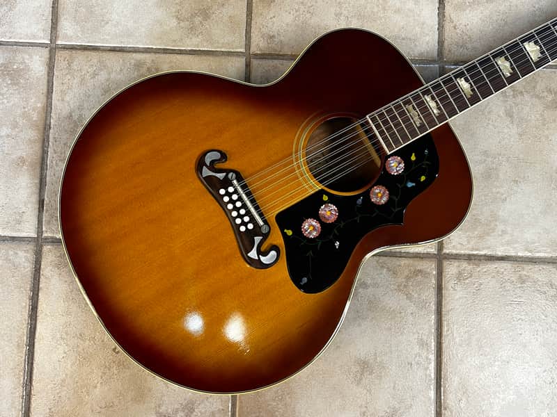 1976 Ibanez MIJ Made in Japan Model 698-12 Jumbo 12 string Acoustic Guitar Sunburst image 1