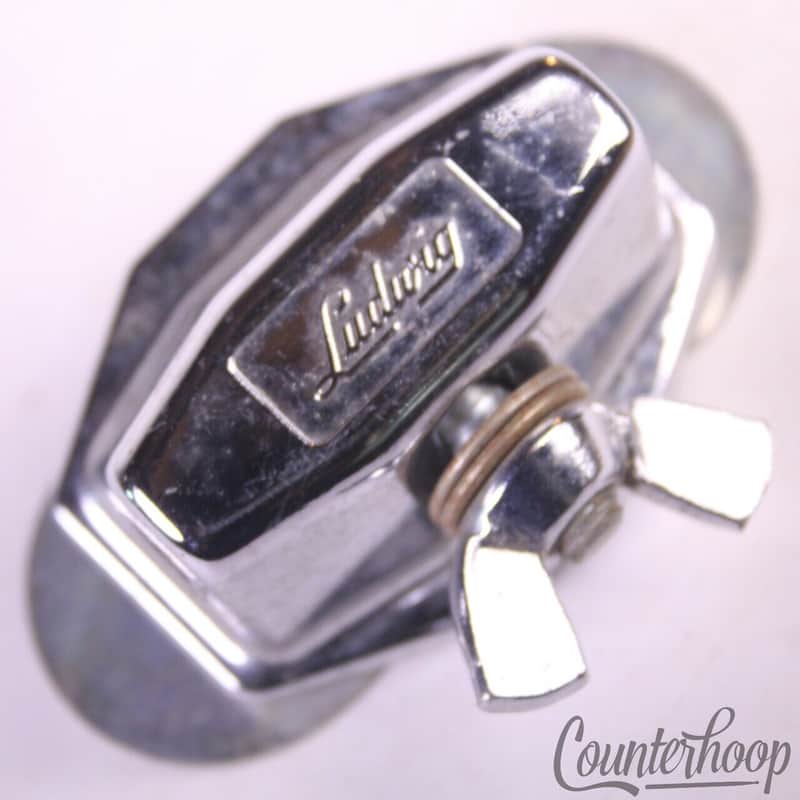 *Ludwig Floor Tom Leg/L-Arm/Bass Drum Spur Mount Chrome Vintage 60s-70s Wing-Nut image 1