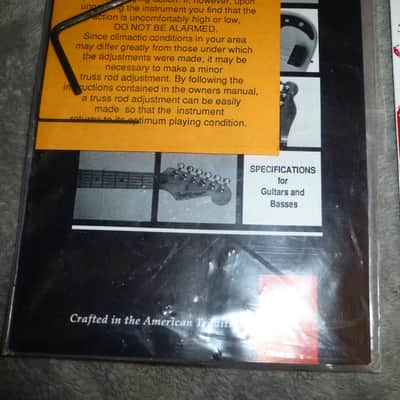 Fender Telecaster 1990s Case Candy Packet Tele Build Sheet Tag, Owner's Manual, Adjustment Tools, Parts Booklet, Specs Booklet, Made in USA Tag Inspection Tag Complete image 6