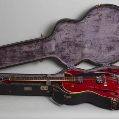 Guild Starfire III Thinline Hollow Body Electric Guitar (1966), ser. #EK-1349, original black hard shell case. image 10