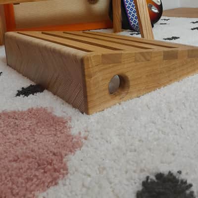 Lakefront Bright Braids Oak & Plywood pedalboard and Amp Stand set, custom made solid wood guitar amplifier stand, mid century modern speaker stand 2024 - natural image 6