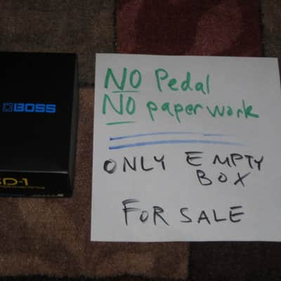 lightly handled - generally mostly very clean Boss EMPTY BOX for SD-1 SUPER OverDrive (NO pedal / NO paperwork) specifically from 2020 - but can be home for other year SD1 pedal) outside of box is black with yellow, light blue, & white graphic image 4