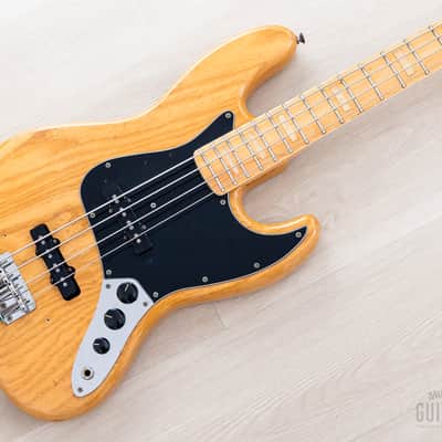 1976 Fender Jazz Bass Natural Ash w/ Pearl Blocks + Binding, Case image 1