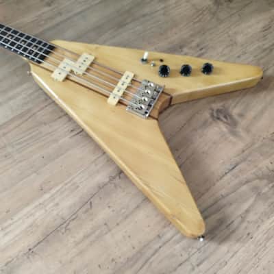 Kay Flying V bass 1980s - natural image 17