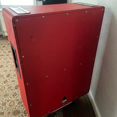 RARE Marshall 2045 / 'Artiste' 2x12 Vertical Cabinet 1973 - Original Red Tolex! image 5