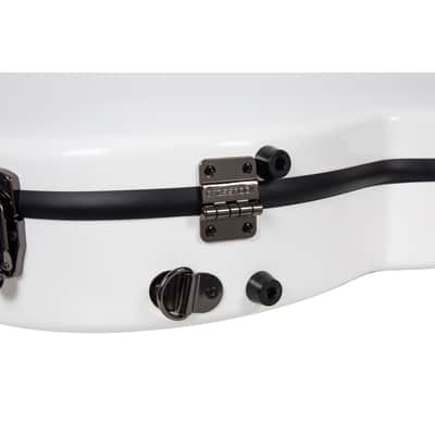 Crossrock Deluxe Fiberglass Guitar Case for Les Paul Electric Guitars with TSA lock-White image 9