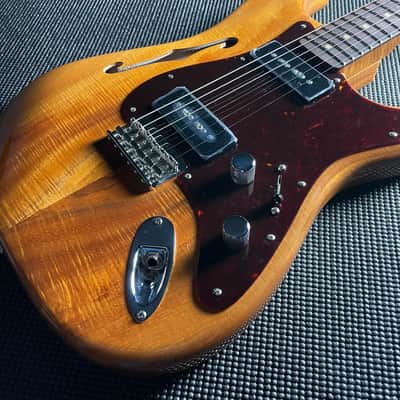 Fender Custom Shop Artisan Dual P90 Koa Strat, NOS, Rosewood Fingerboard- Aged Natural image 3