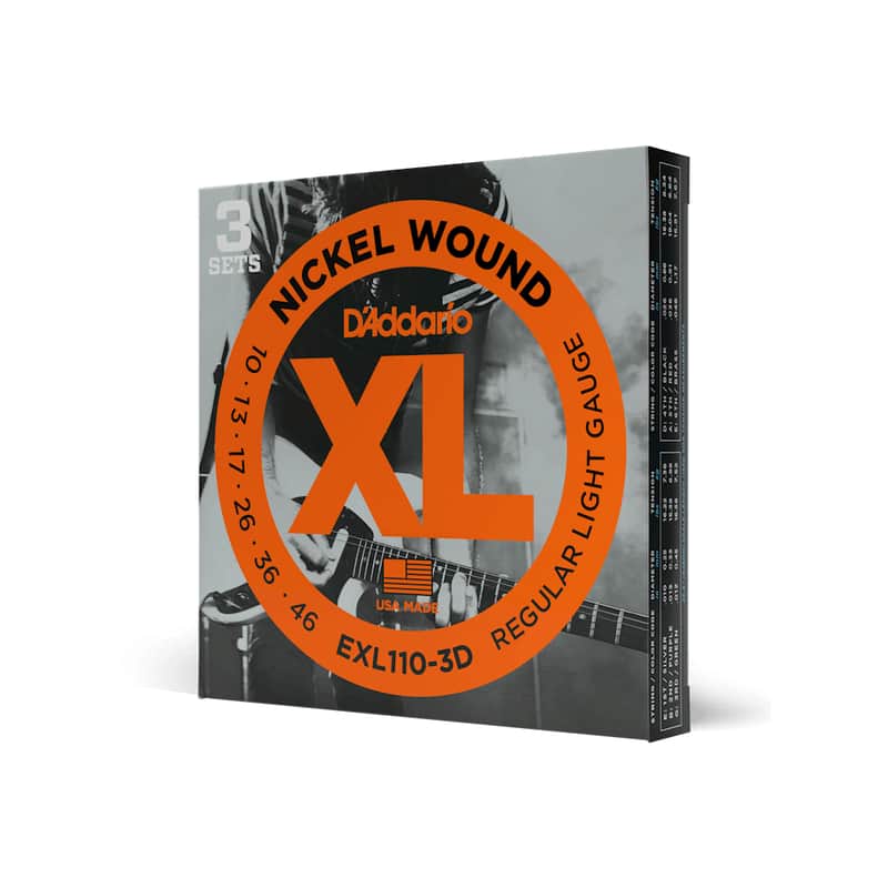 D'Addario EXL110-3D Nickel Wound Electric Strings, Regular Light, 10-46, 3 Sets image 1
