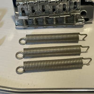 1990's MIM Fender Mexico Stratocaster Factory 6 Post Tremolo Bridge & Arm 2 1/16" String Spacing image 3