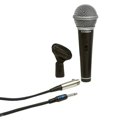Samson R21S Dynamic Cardiod Handheld Microphone w Mic Clip, Cable & Adapter image 1