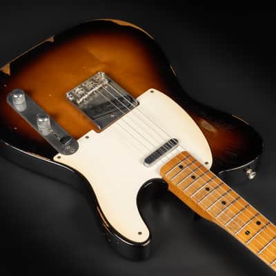2008 Fender Road Worn '50s Telecaster with Maple Fretboard - 2-Color Sunburst | Vintage Aged Relic Nitro Finish 3.19kg | Case image 7