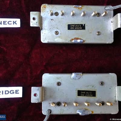 Early - Mid 1960s Gibson Patent Number Sticker Humbucker Pickups Matched Pair Non Pre T-Top 1965 image 5