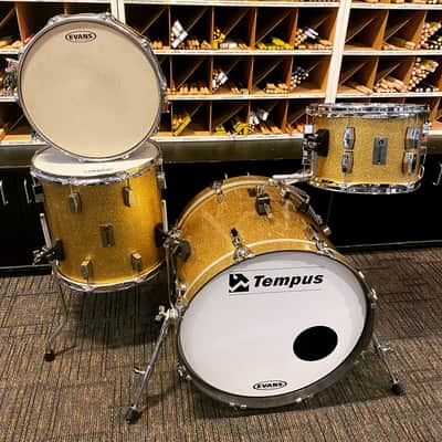 Tempus Drums Carbon Fiber 4 Piece Shell Pack - Gold Sparkle image 1