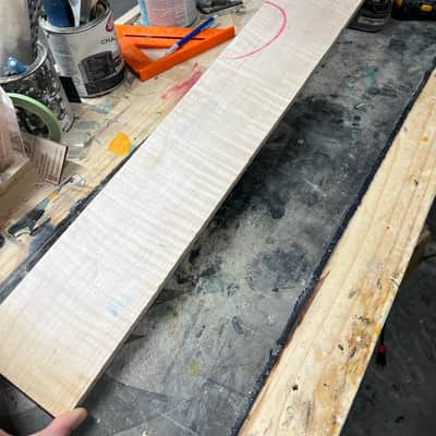 Madlad Instruments 3A Figured Flame Maple Guitar Neck Blank 2026 - Unfinished image 4